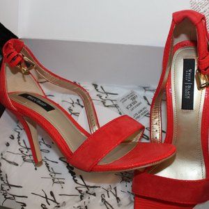 White House Black Market brand Suede and skin print texture size 7